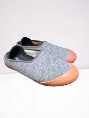 Mahabis Classic EU 37 Gray Wool Sherpa Slip On Convertible Peach Sole Slipper